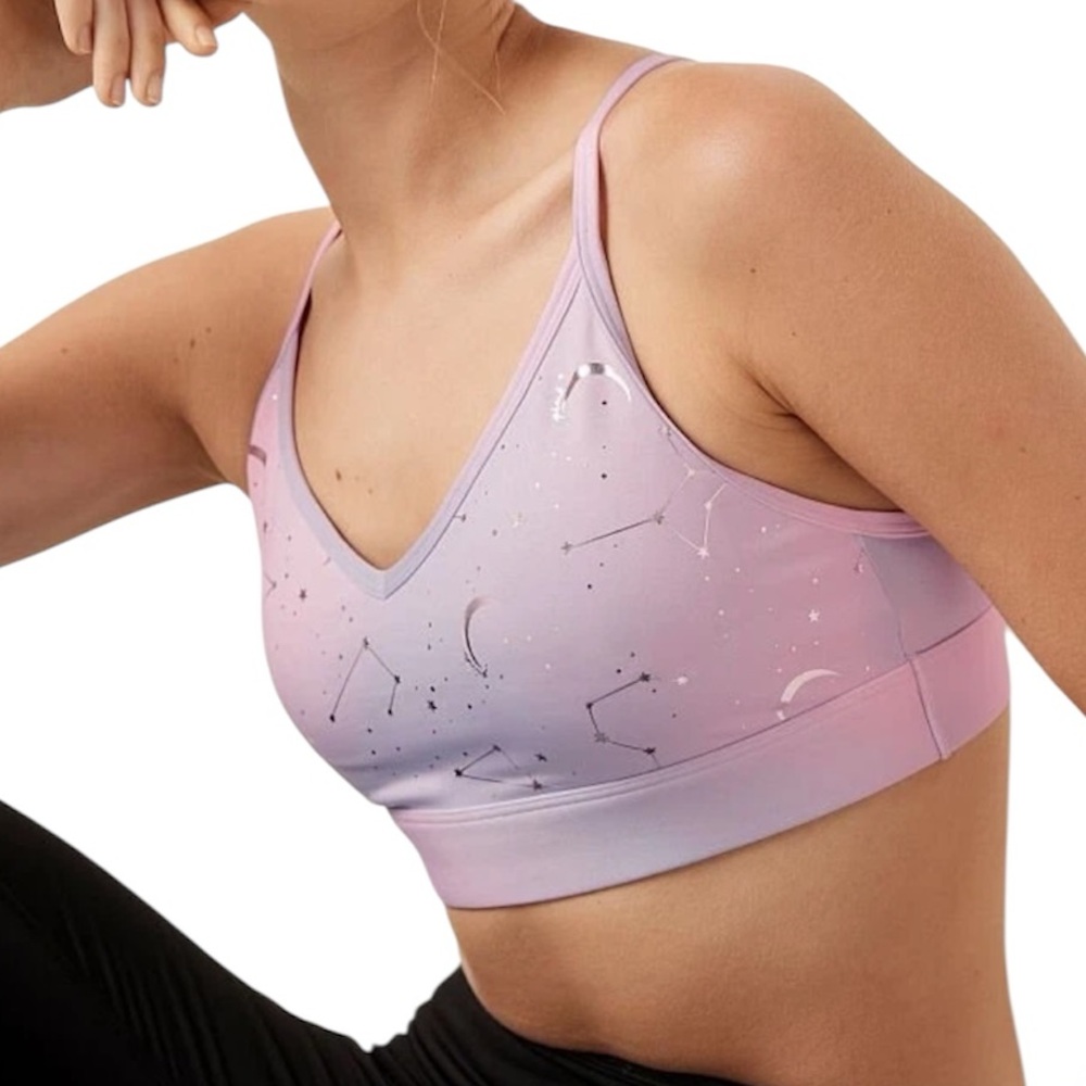 {PINK Active} "Ultimate Lightly Lined" Boardwalk Pink Constellation Sports Bra